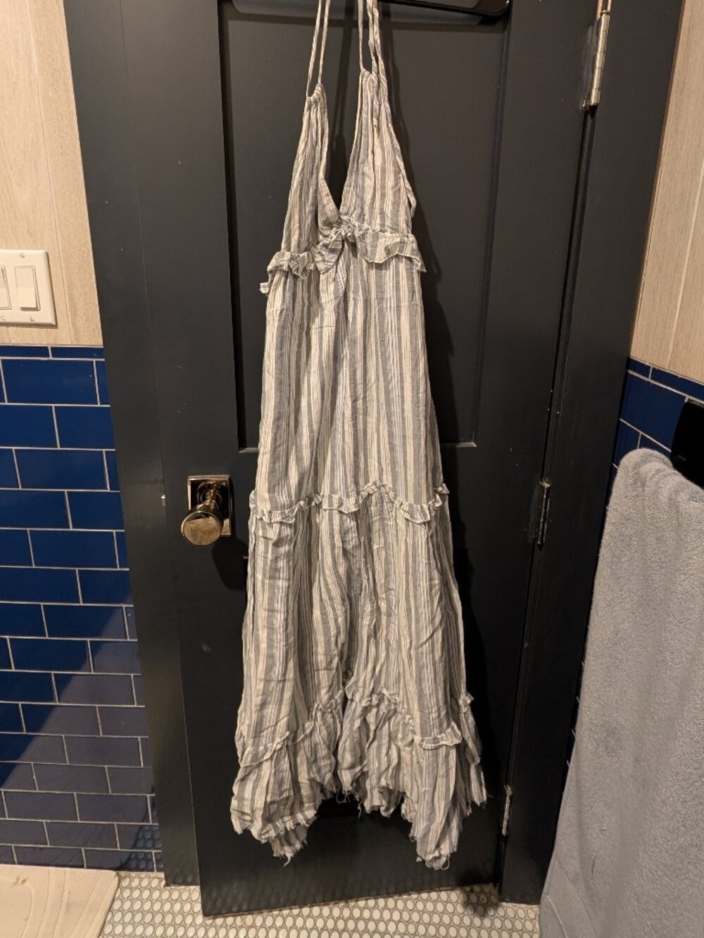 Lulu's Blue and White Striped Halter Dress